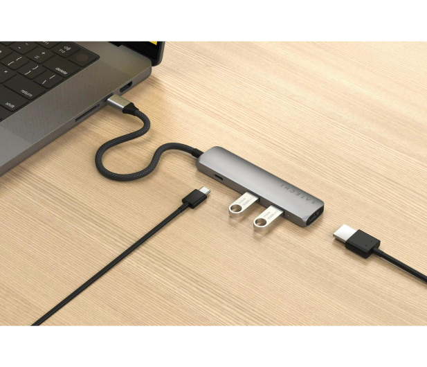 Satechi 4-in-1 USB-C Slim Multiport Adapter 4K USB-C, szary - 1358259 - zdjęcie 4